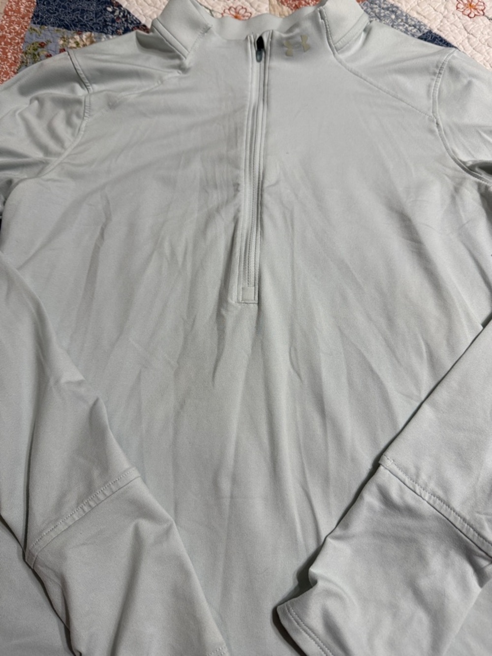 Under Armour Pale Gray Quarter-Zip Performance Top
